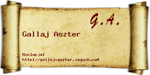 Gallaj Aszter névjegykártya