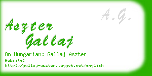 aszter gallaj business card